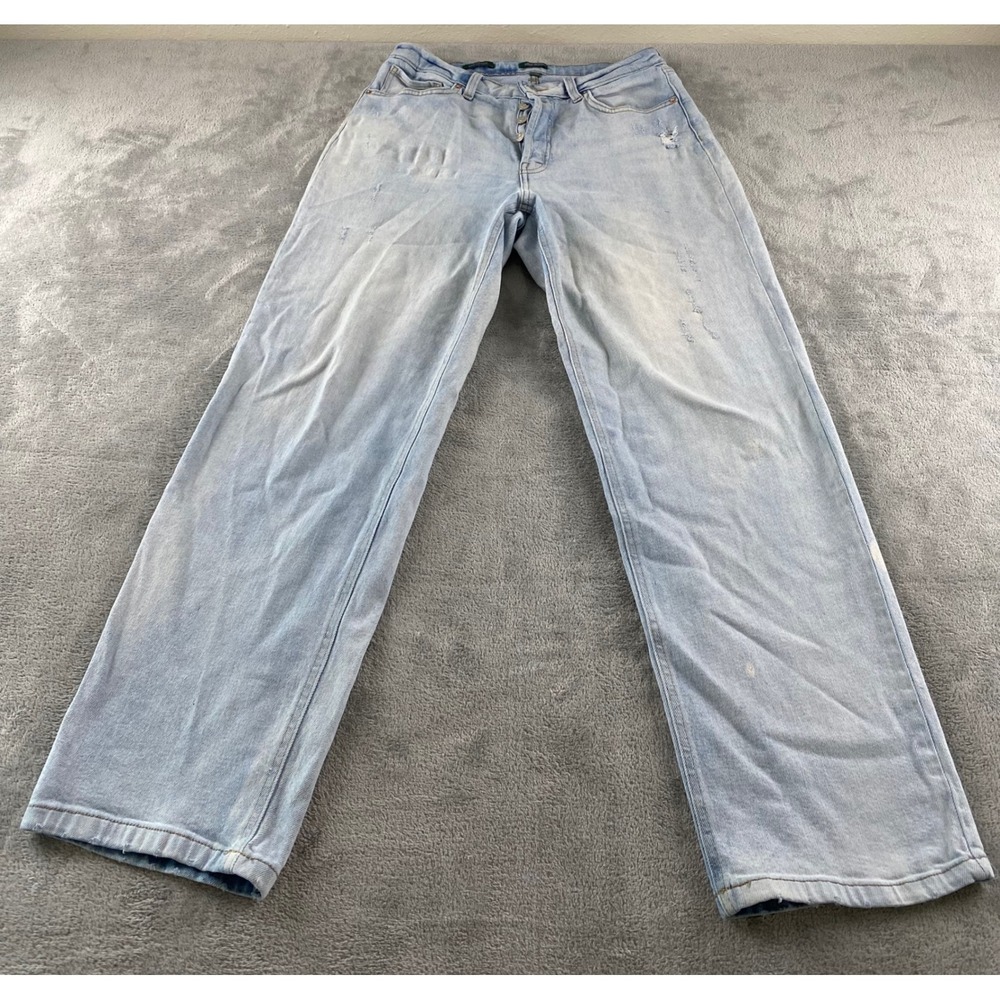 Wild Fable Womens Super High-Rise Straight Distressed Light Wash Jeans Size 10